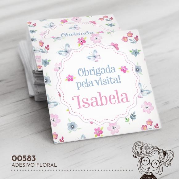 Adesivo Quadrado Flores - 00583