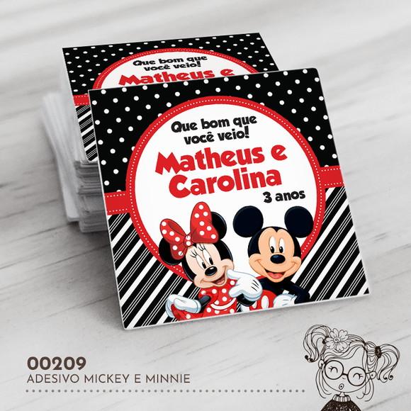 Adesivo Quadrado Mickey e Minnie - 00209