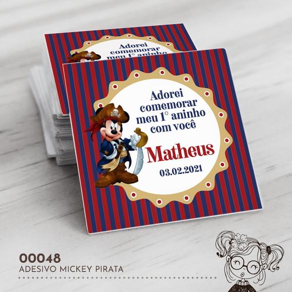 Adesivo Quadrado Mickey Pirata - 00048