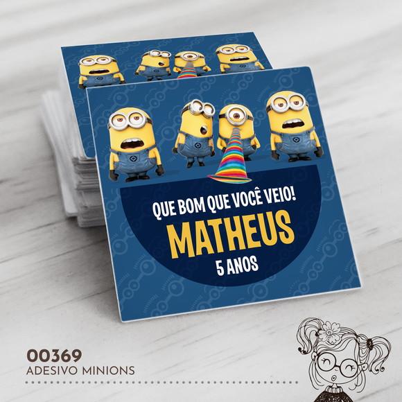 Adesivo Quadrado Minions - 00369