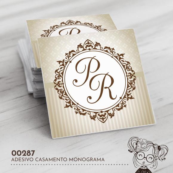Adesivo Quadrado Monograma - 00287