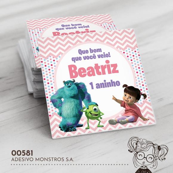 Adesivo Quadrado Monstros S.a. - 00581