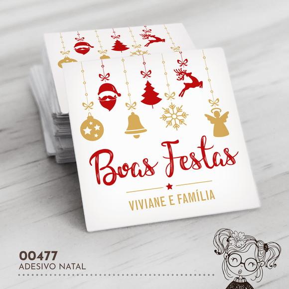 Adesivo Quadrado Natal - 00477