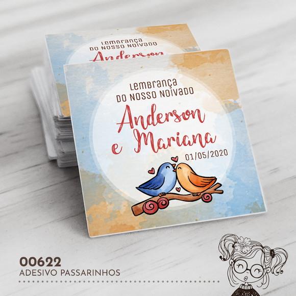 Adesivo Quadrado Passarinhos - 00622