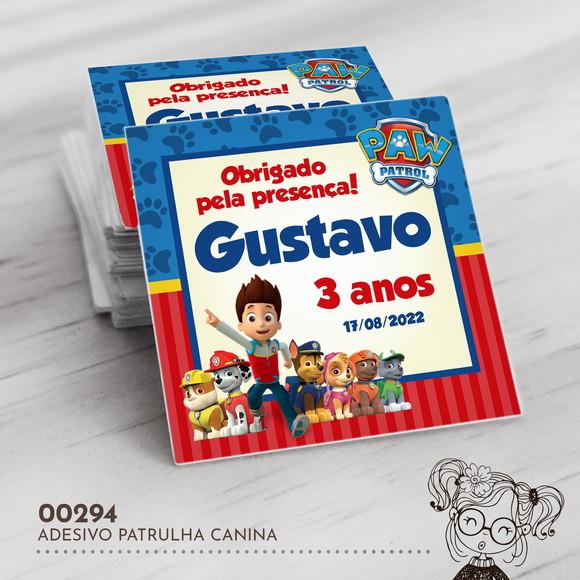 Adesivo Quadrado Patrulha Canina - 00294