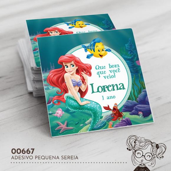 Adesivo Quadrado Pequena Sereia - 00667
