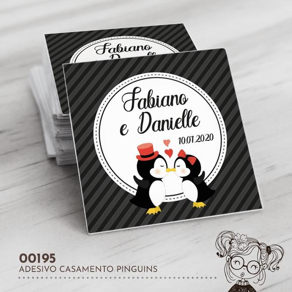 Adesivo Quadrado Pinguins - 00195