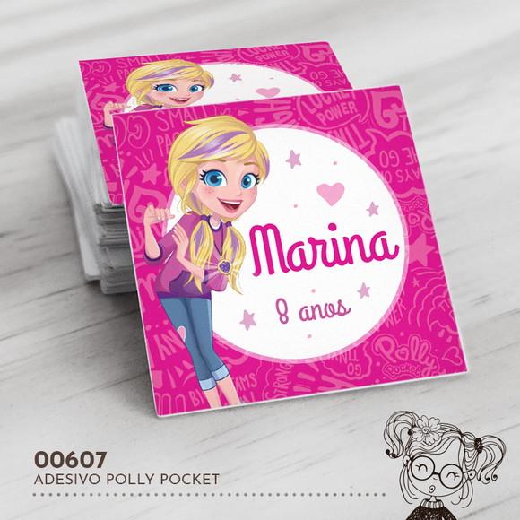 Adesivo Quadrado Polly Pocket - 00607