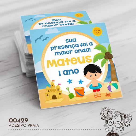 Adesivo Quadrado Praia - 00429