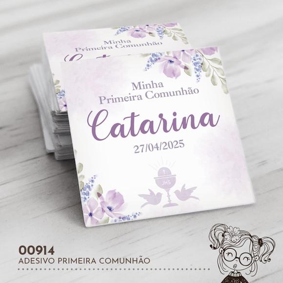 Adesivo Quadrado Primeira Comunhão - 00914