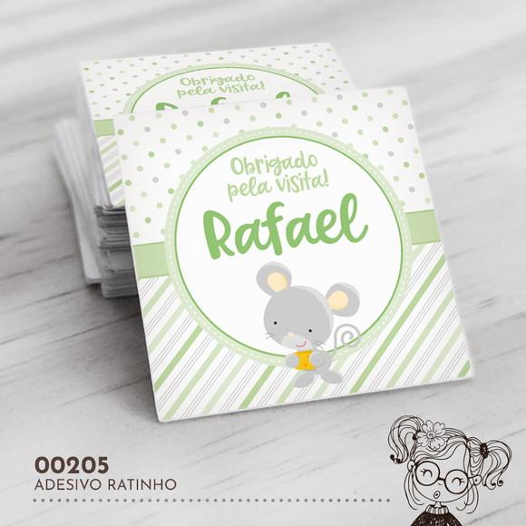 Adesivo Quadrado Ratinho - 00205