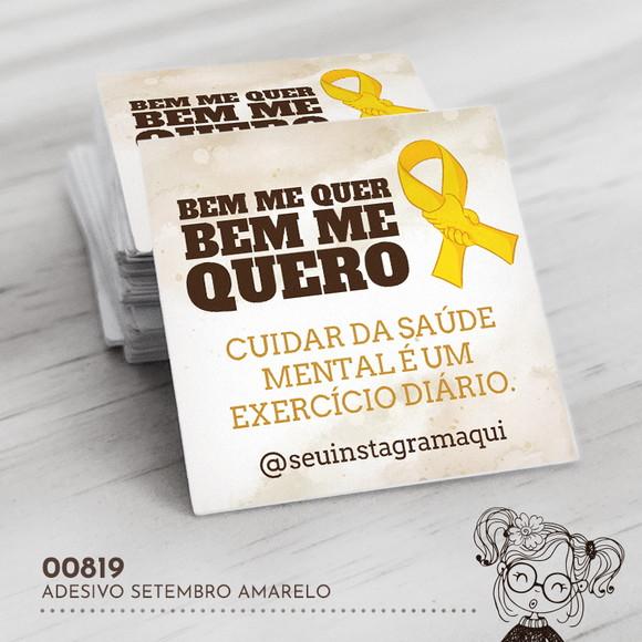 Adesivo Quadrado Setembro Amarelo - 00820