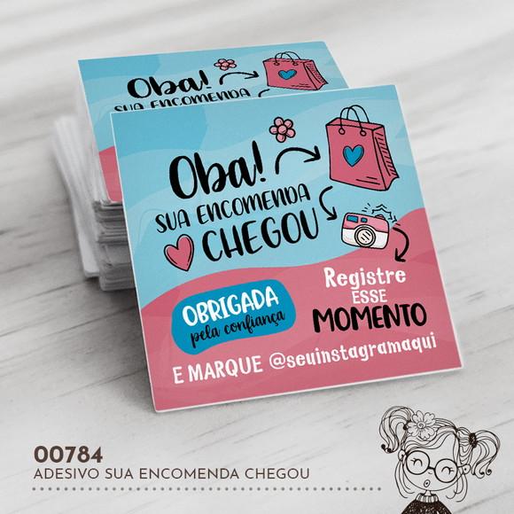 Adesivo Quadrado Sua Encomenda Chegou - 00784