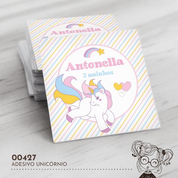 Adesivo Quadrado Unicórnio - 00427
