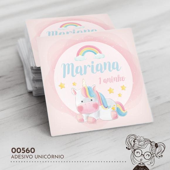 Adesivo Quadrado Unicórnio - 00560