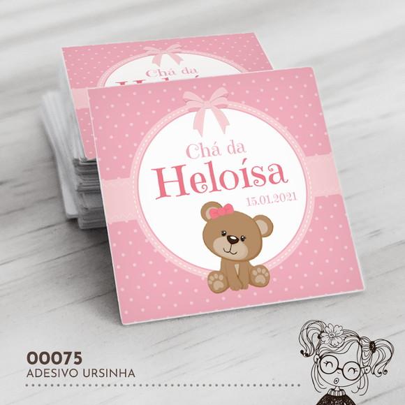 Adesivo Quadrado Ursinha - 00075