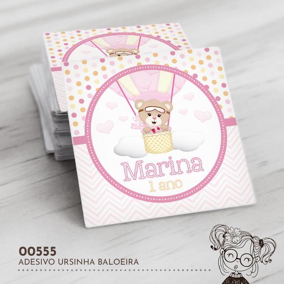 Adesivo Quadrado Ursinha Baloeira - 00555