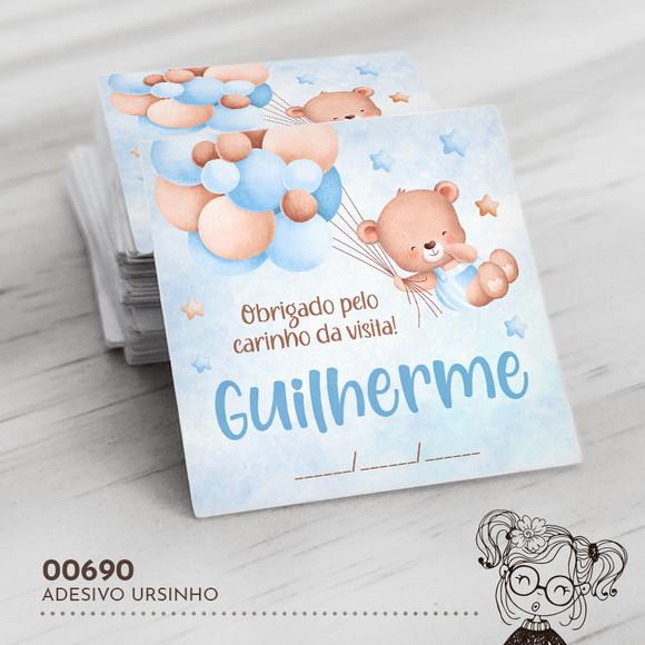 Adesivo Quadrado Ursinho - 00690