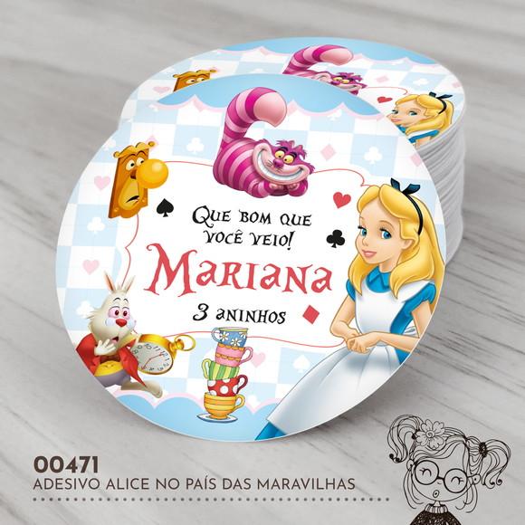 Adesivo Redondo Alice no País das Maravilhas - 00471
