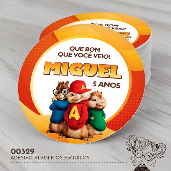 Adesivo Redondo Alvin e os Esquilos - 00329