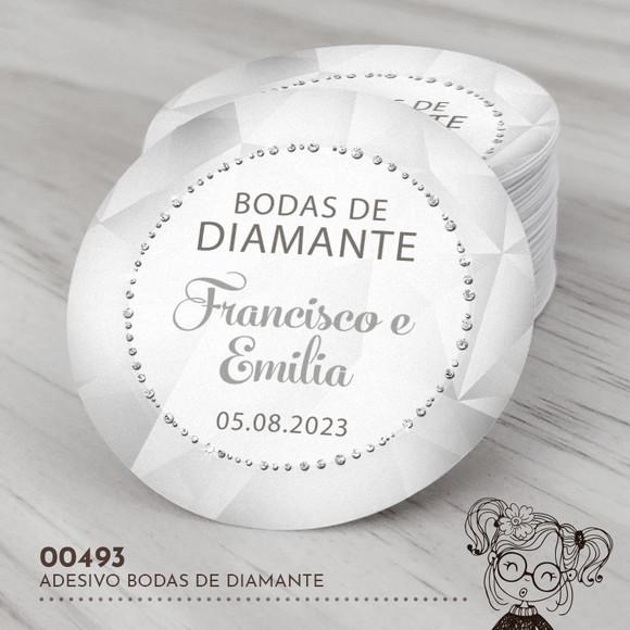 Adesivo Redondo Bodas de Diamante - 00493
