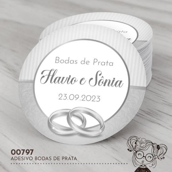 Adesivo Redondo Bodas de Prata - 00797