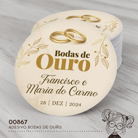 Adesivo Redondo Bodas de Ouro - 00867