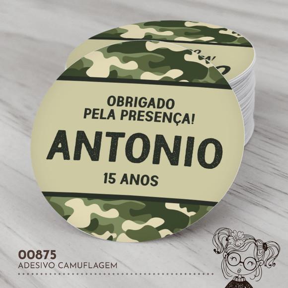 Adesivo Redondo Camuflagem - 00875