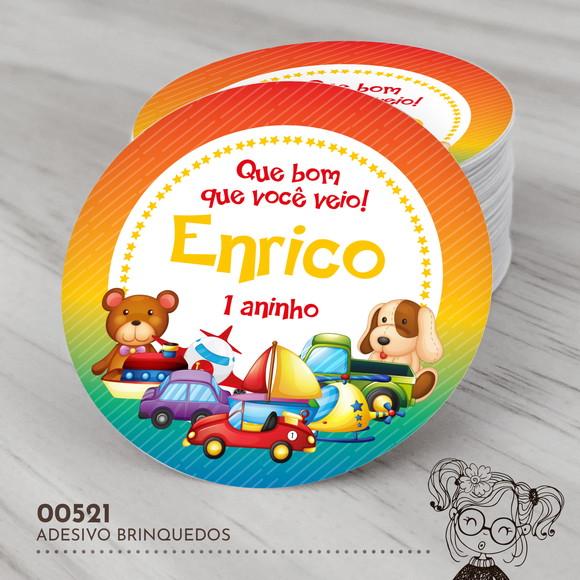 Adesivo Redondo Brinquedos - 00521