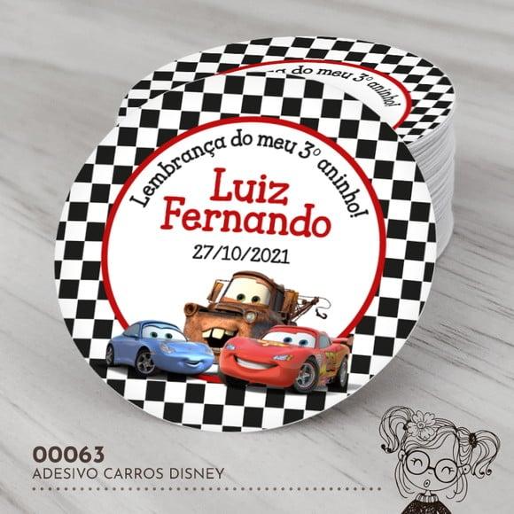 Adesivo Redondo Carros Disney - 00063