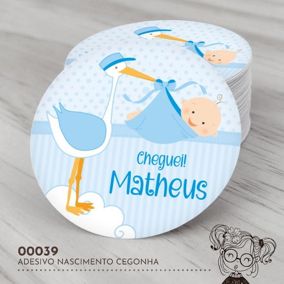 Adesivo Redondo Cegonha - 00039
