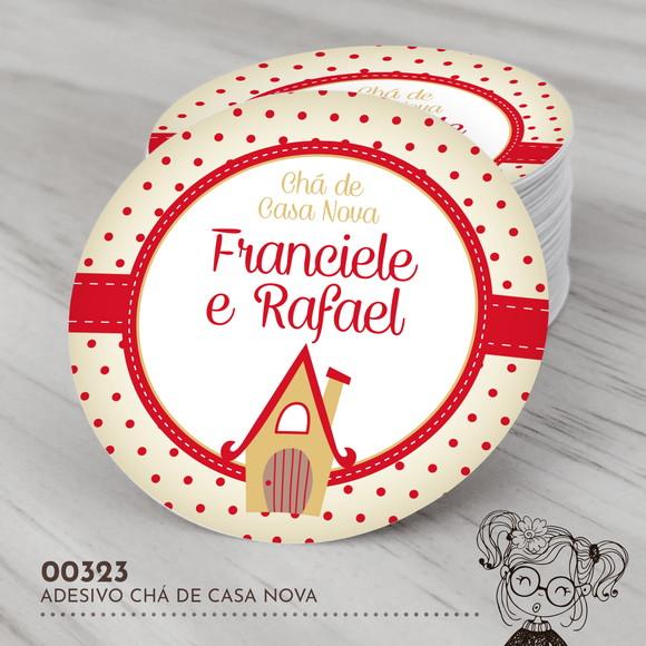 Adesivo Redondo Chá de Casa Nova - 00323