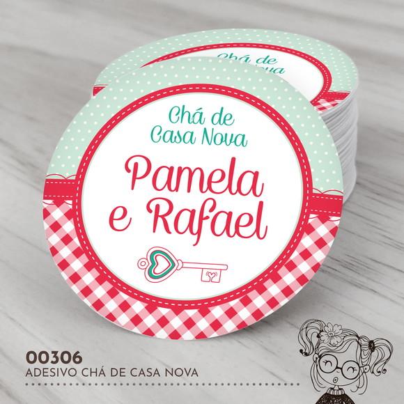 Adesivo Redondo Chá de Casa Nova - 00306