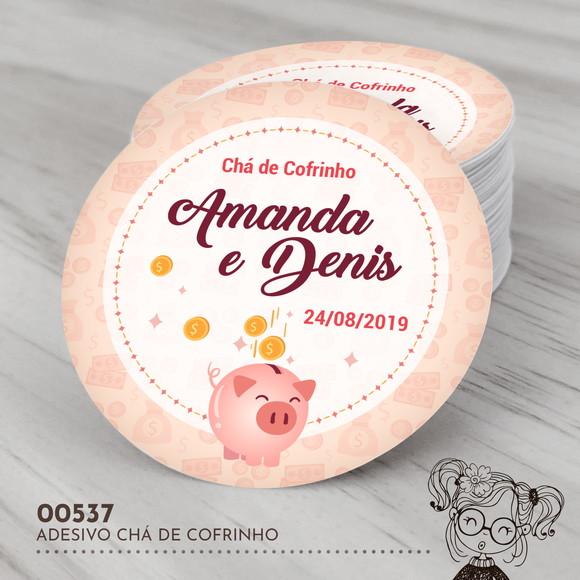 Adesivo Redondo Chá de Cofrinho - 00537