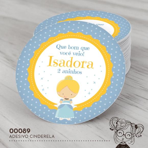Adesivo Redondo Cinderela - 00089