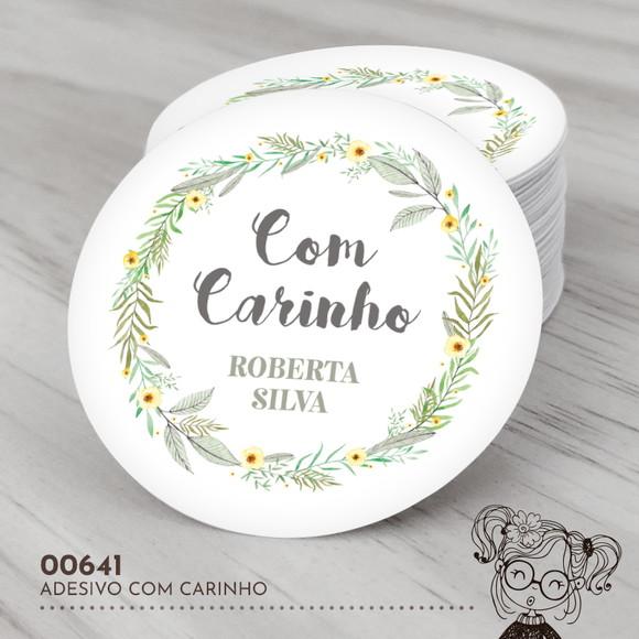 Adesivo Redondo com Carinho - 00641
