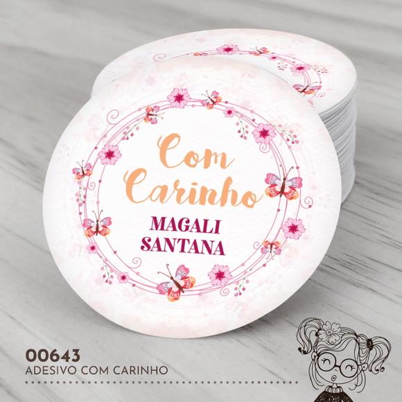 Adesivo Redondo com Carinho - 00643