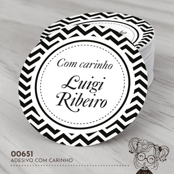 Adesivo Redondo com Carinho - 00651