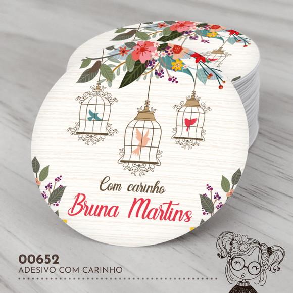 Adesivo Redondo com Carinho - 00652