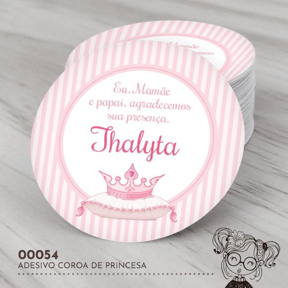 Adesivo Redondo Coroa de Princesa - 00054