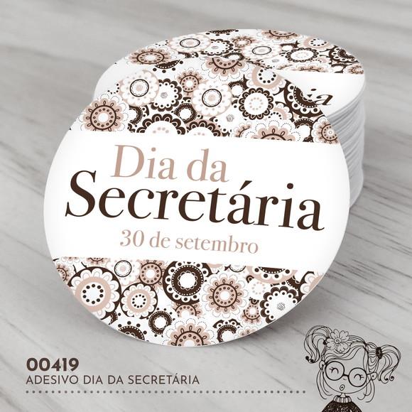 Adesivo Redondo Dia da Secretária - 00419