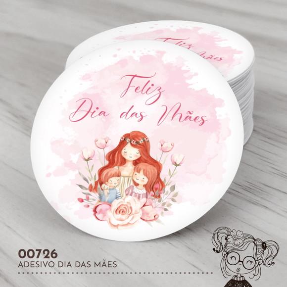 Adesivo Redondo Dia das Mães - 00726