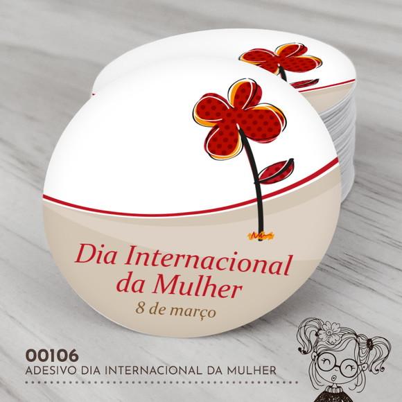 Adesivo Redondo Dia Internacional da Mulher - 00106