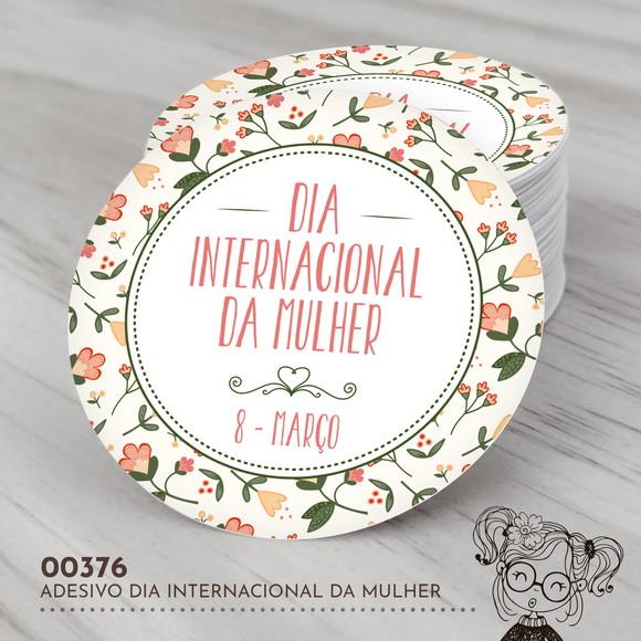 Adesivo Redondo Dia Internacional da Mulher - 00376