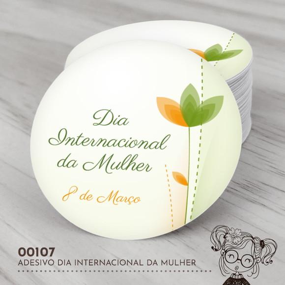 Adesivo Redondo Dia Internacional da Mulher - 00107