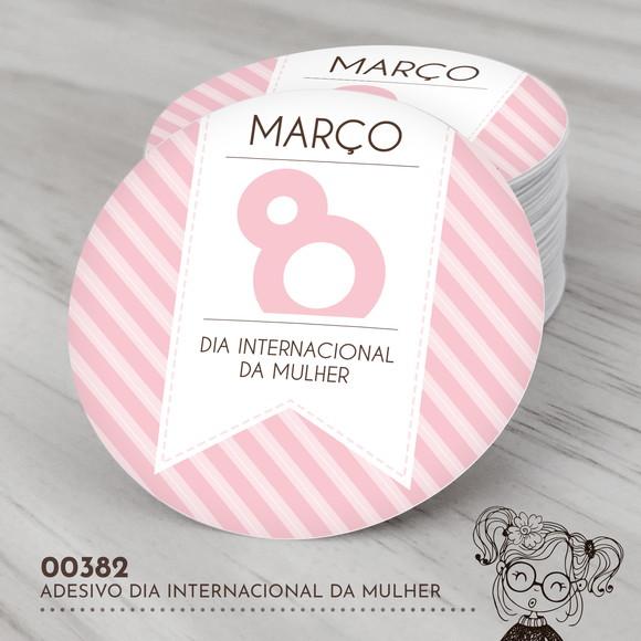 Adesivo Redondo Dia Internacional da Mulher - 00382