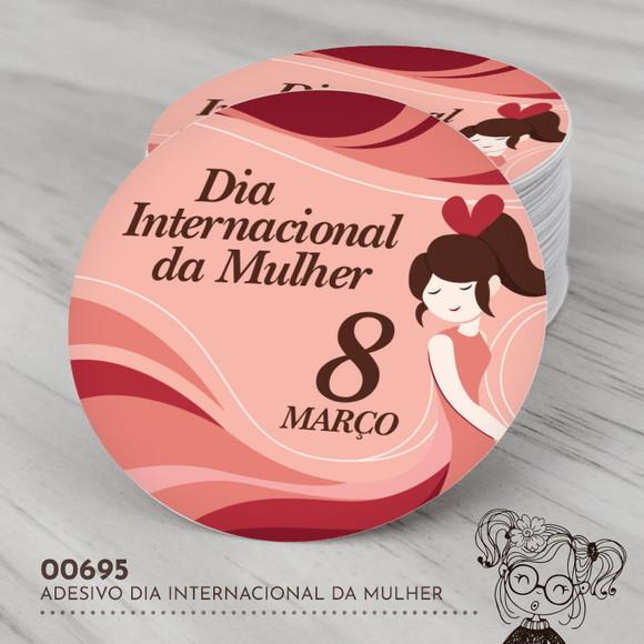 Adesivo Redondo Dia Internacional da Mulher - 00695