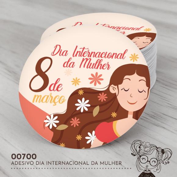 Adesivo Redondo Dia Internacional da Mulher - 00700