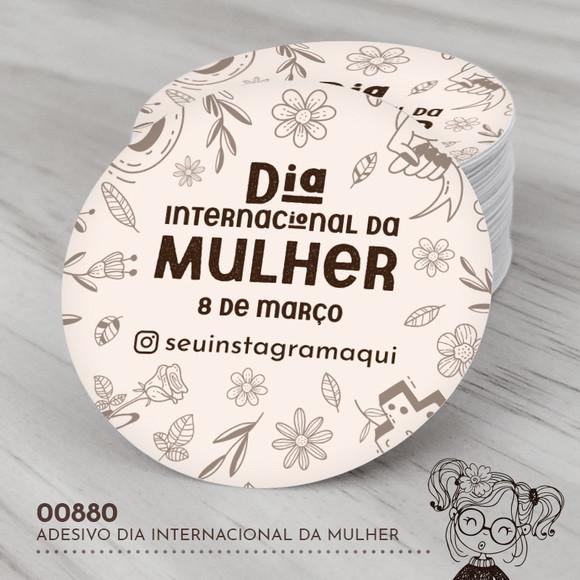 Adesivo Redondo Dia Internacional da Mulher - 00880