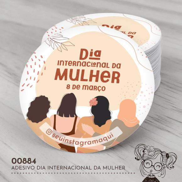 Adesivo Redondo Dia Internacional da Mulher - 00884
